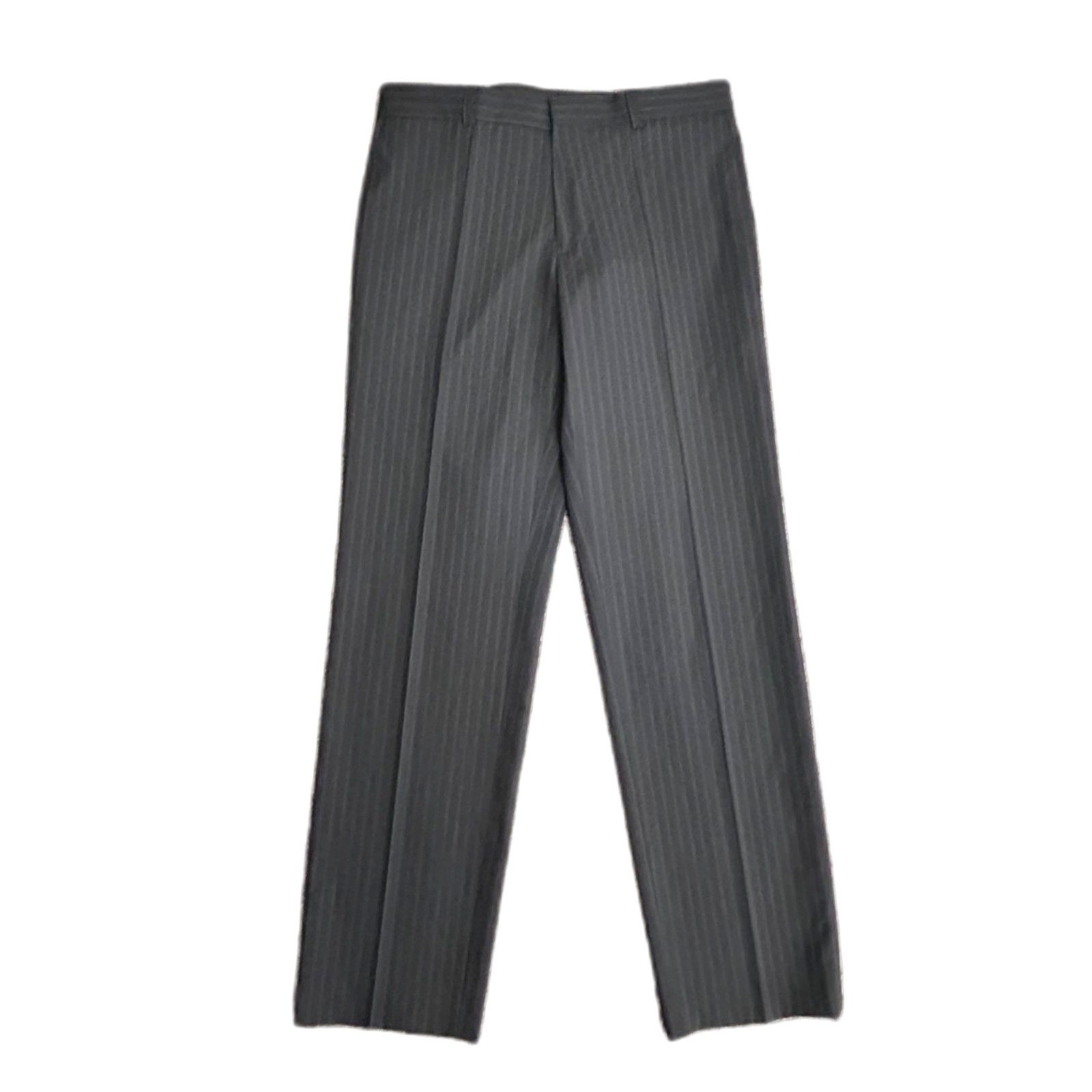 Boss Hugo Boss Men's NWT Gray Pinstripe Wool Flat Front Dress Pants Size 32R thumbnail 3