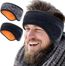 2 Pack Thick Fleece Ear Muffs, Winter Ear Warmers Headbands for Women Men, Ear P