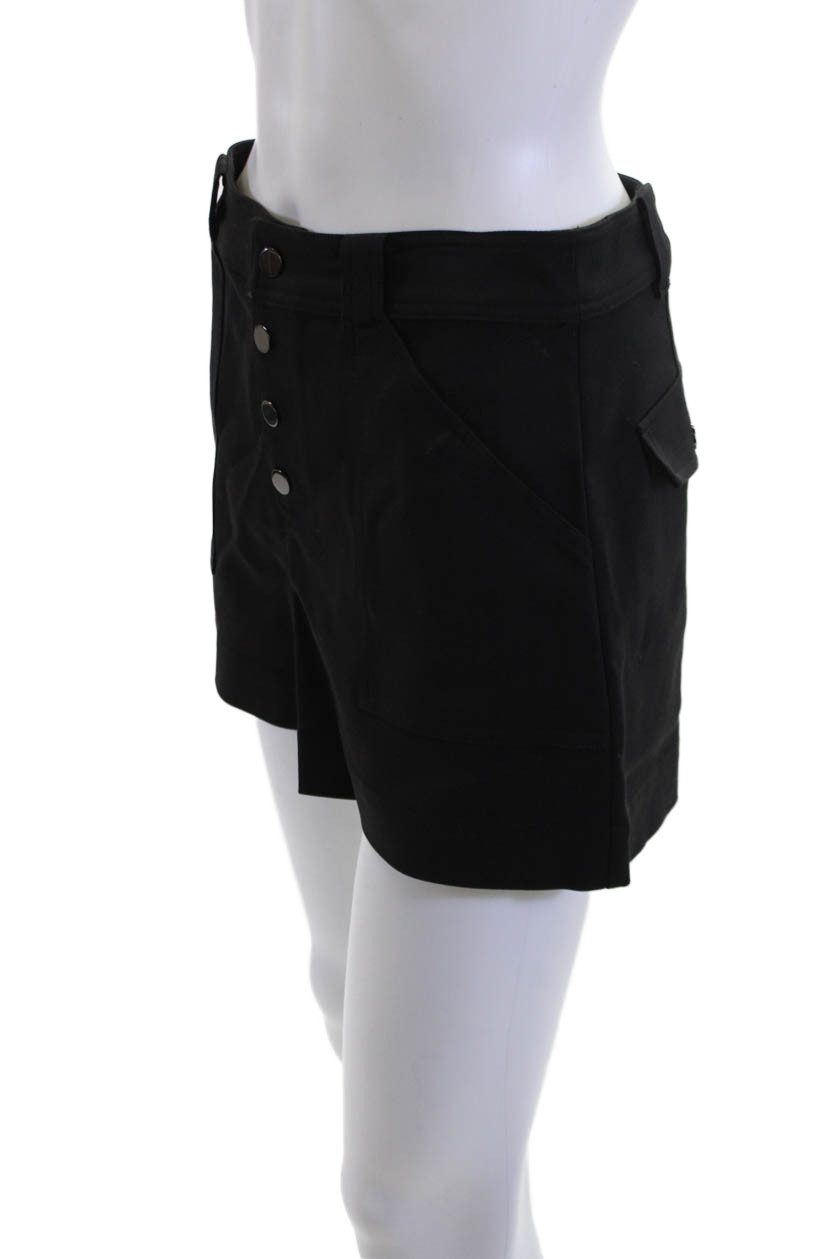 Ramy Brook Unisex Black Solid Button Front Army S… - image 2