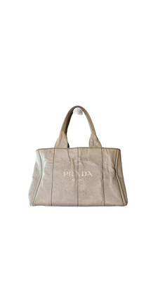 Prada Tote Bag in light Pink with logo on side cotton large shoulder straps