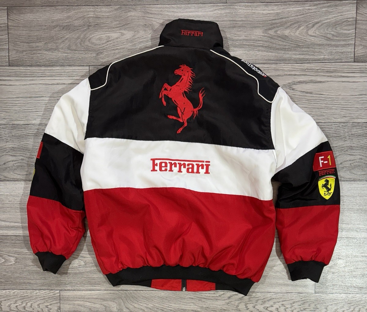 Vintage Ferrari Racing F1 Team Jacket Embroidered Logo Formula One