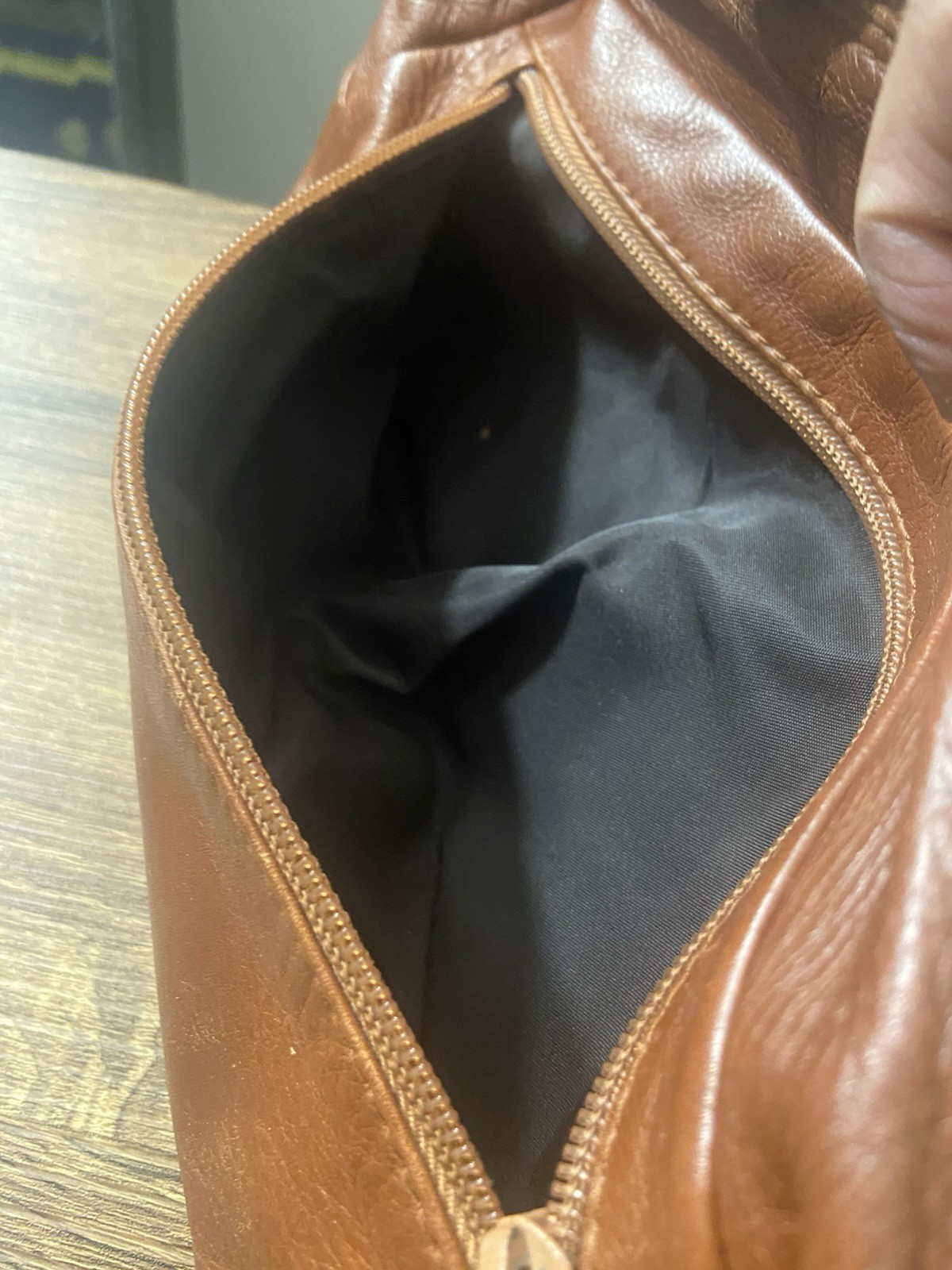 Prada Brown Leather Large Nylon Lined Vanity Dual… - image 14