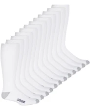 Club Room Mens 12 Pack Over the Calf Foot Tube Socks-White-One Size