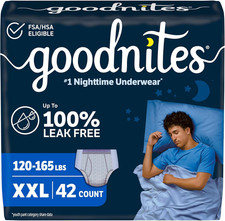 Goodnites Boys' Nighttime Underwear, Size XXL , 42 Ct 2 Packs of 21, Packaging