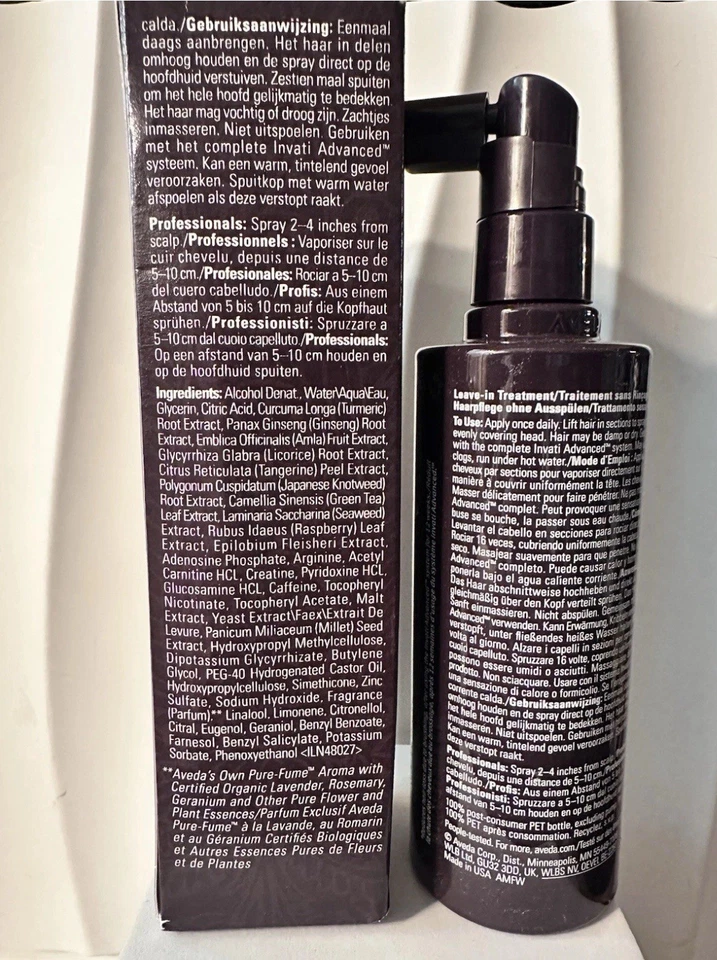 Revitalizador avanzado del cuero cabelludo Aveda Invati para adelgazar el cabello ~ 5 oz tamaño completo ~ NUEVO Foto 2 de 2