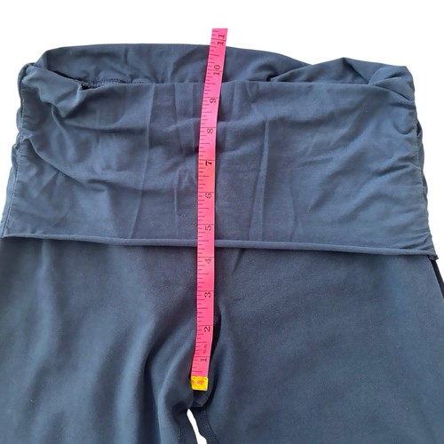 Omgirl Flare Leg Pants Womens M Blue Foldover Waistband Athleisure Yoga - Picture 6 of 7