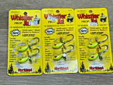 3x Vintage Northland Whistler Jig Prop Chartreuse esca lama sonica - 1/4 oz WH4