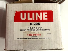 Uline S-205 4.5" x 5.5" Clear Packing List Envelope --- 1000/CTN