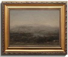 Vintage Gold Framed Wall Art, Moody Landscape Canvas Art Prints Painting, Vin...