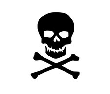Classic Skull and Crossbones Vinyl Sticker Decal - Choose Size  Color