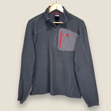 The North Face Quarter Zip Fleece Pullover Jacket Medium Gray Zip Pocket READ