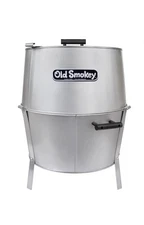 Old Smokey Charcoal Grill 22" Adjustable Air Vents, Removable Ash Steel Silver