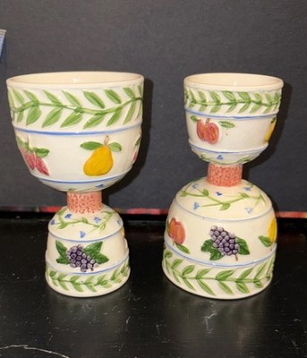 Estate Find , 2 Egg Cups, Double-Sided, Hand Painted, Read descript other uses 