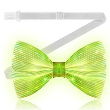 Light up Bow Ties 7 Colors LED Necktie Formal Bowtie for Wedding Funny White