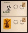 Denmark Stamps 1965 Conservation Windmill 2 different first day covers