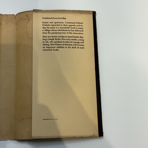 Man-Eaters of Kumaon (1946) | Jim Corbett | 1st US Ed HC w/ DJ | Oxford Press - Picture 19 of 24