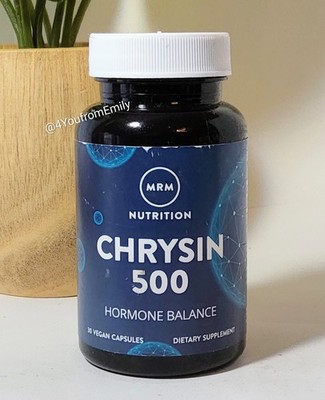 MRM Chrysin 500 - 30 Vegan Capsules - GMP Quality Assured, Vegan Exp 09/27
