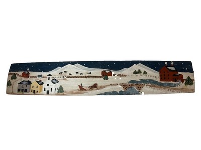 Original Folk Art Painting Kathy Kelleher on Wood Barrel Stave