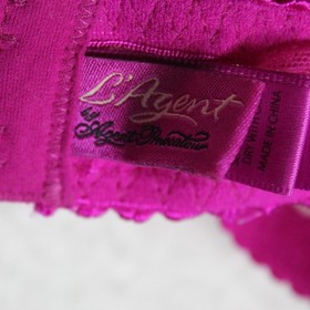 L'Agent Agent Provocateur Lace Balconette Bra Womens US 36E Pink Underwire Bows