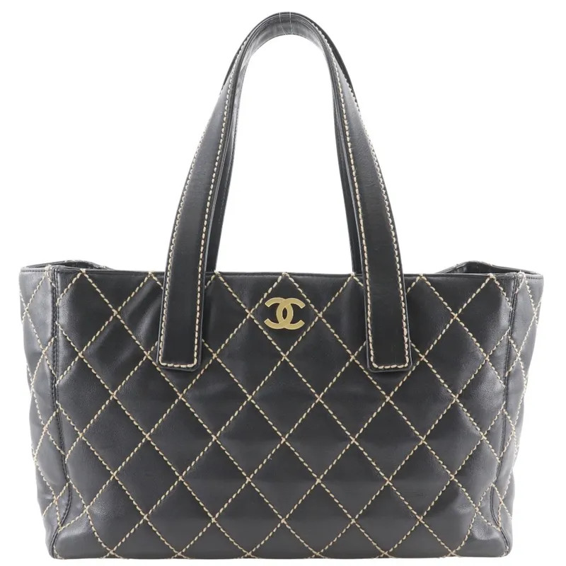 Chanel Wild Stitch Calf Black Tote