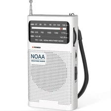 Weather Radio with Best Reception, AM FM Portable Radio with 2 New-