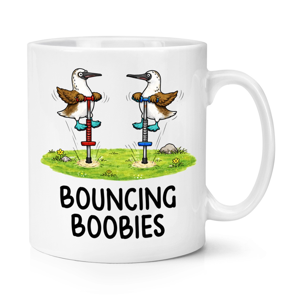 Bouncing Boobies Pogo Sticks 10oz Mug Cup Valentines Birthday Rude Girlfriend