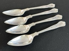Vintage EPNS A1 Sheffield England Kings Pattern Grapefruit Spoons Set 4