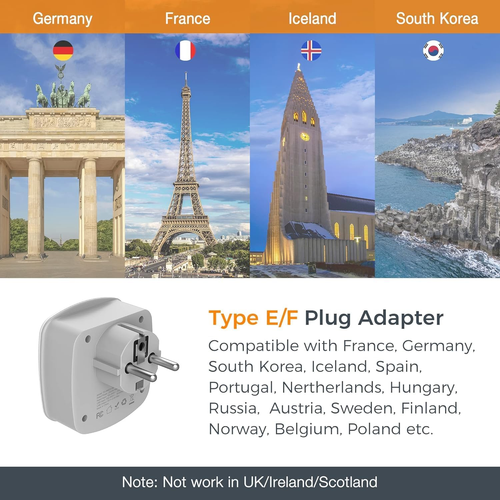TESSAN Deutschland Frankreich Netzteil, Schuko Typ E/F Stecker Adapter mit 2 USB Por - Bild 2 von 12