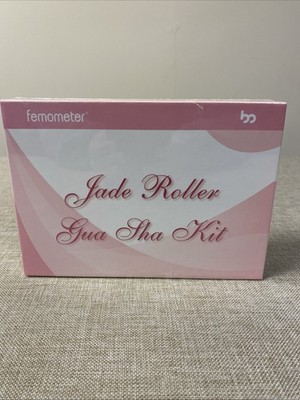 New Unopened Box Jade Face Gua Sha Skin Massager Set De-Puffing Beauty