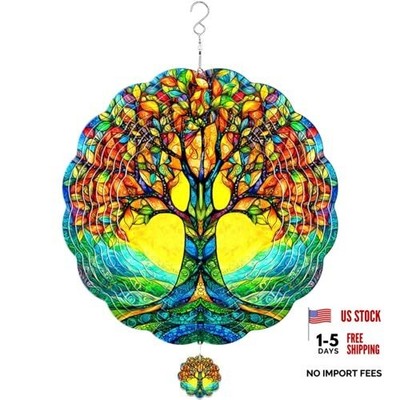 12'' Metal 3D Wind Spinners for Men & Women - Tree of Life - Metal Hanging