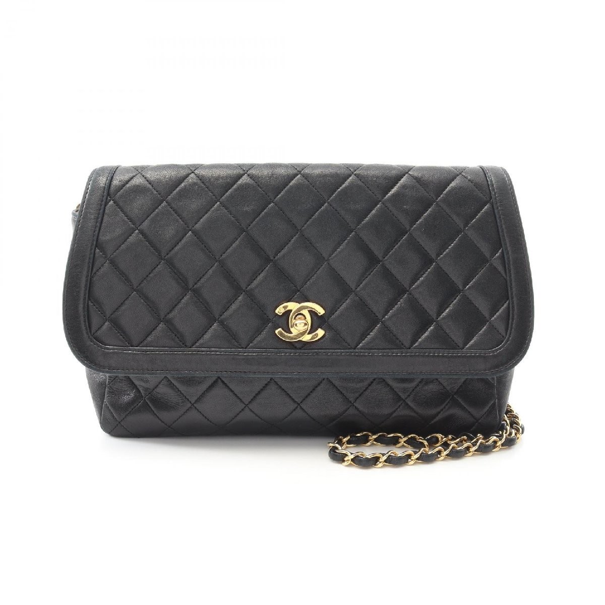 Chanel Matelasse Lambskin Shoulder Bag in Black 957659