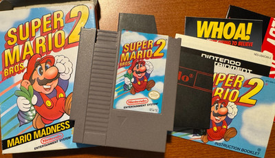 Super Mario Bros 2 Mario Madness Nintendo NES Complete in Box 1988 w/ Inserts!