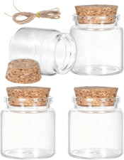 50ml Mini Glasflaschen mit Korken Set, Kleine Glasflaschen zum Befüllen für DIY,