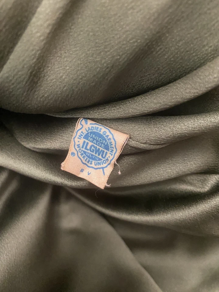 Antigo Casaco Swing Bettijean, Lã de Cashmere, Gola de Pele, Feito em União, Verde, Tamanho G - Imagem 4 de 4