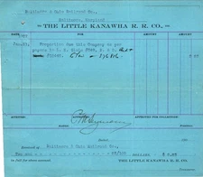 1907 Railroad Accounting Document B&O Little Kanawha Paid Voucher Ledger