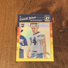2016 Donruss Optic #114 Derek Watt Red and Yellow Holo Rookie RC