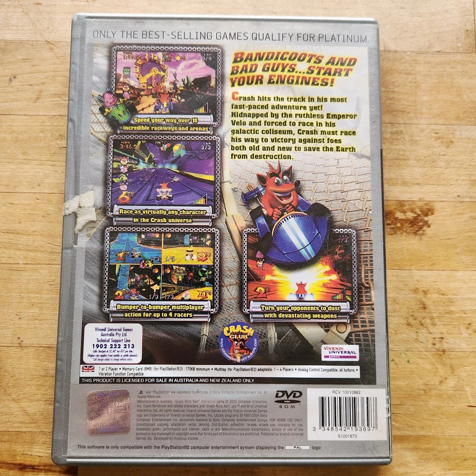 Crash Nitro Kart Platinum Version Sony Playstation 2 PS2 Complete - Image 2 of 4