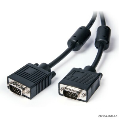 VGA SVGA 15Pin Shielded Monitor PC Cable Male to Male LCD Laptop 1M 2M 5M