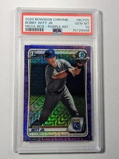 2020 Bowman Chrome Mega Box Bobby Witt Jr Purple Mojo Refractor #D /250 PSA 10