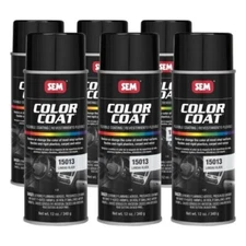 SEM 15013 Case of 6 Color Coat Landau Black Spray Paint Aerosol Can 12 oz.