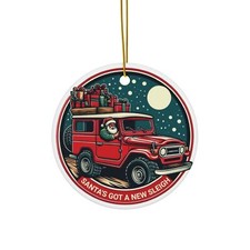 Toyota Land Cruiser FJ40 Ornament, Landcruiser Christmas Ornament, Santa's