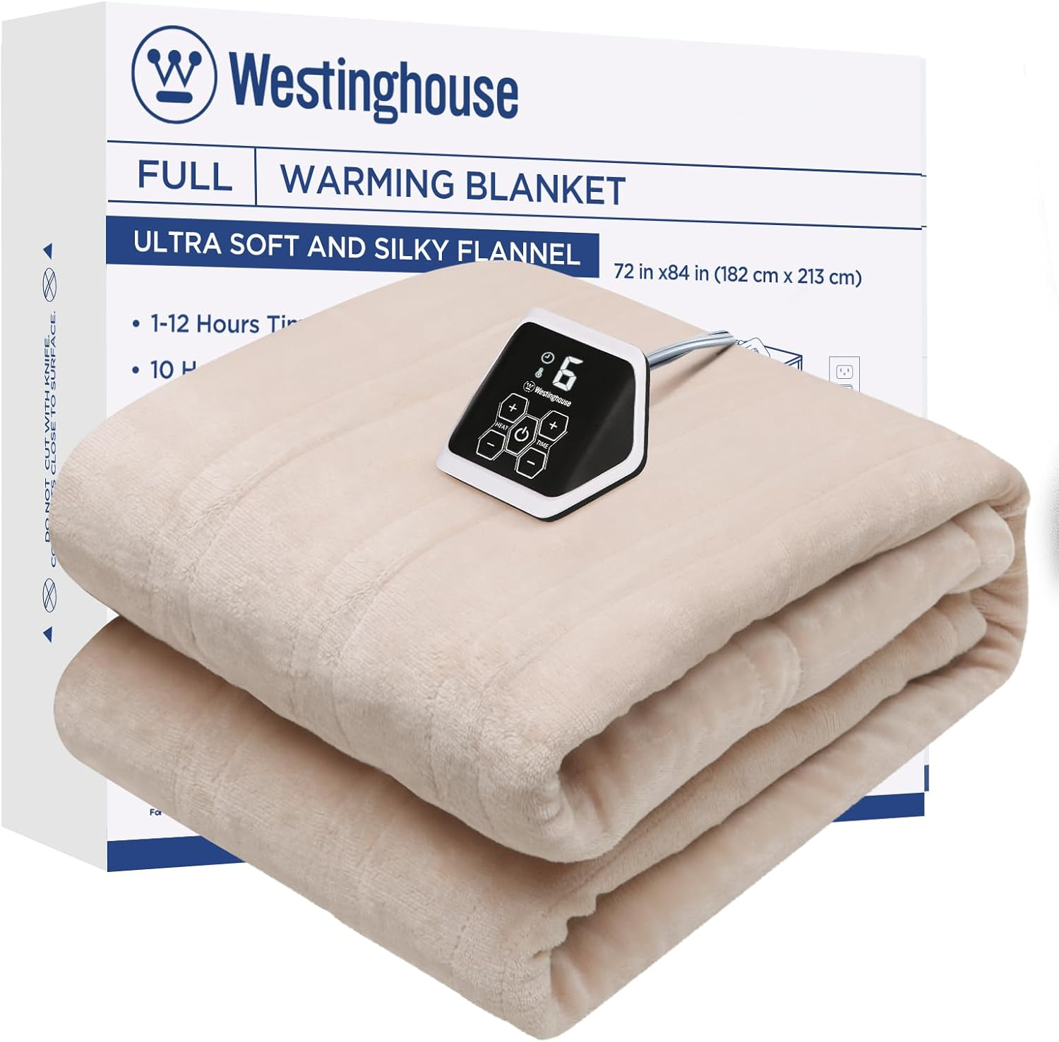 Heated Blanket Full Size, Electric Heating Blanket with 10 Heating Levels, 1-12