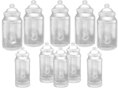 Kunststoff Süßigkeiten Gläser Vorratsdosen Gewürzgläser x 10 Schraubdeckel Retro LEICHTE SEKUNDEN