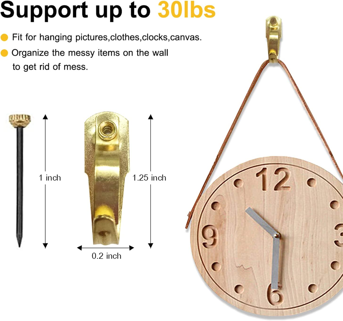 30Lbs Earthquake Picture Hangers 30Pcs Tremor Hanger Earthquake P/Hanging  Hooks