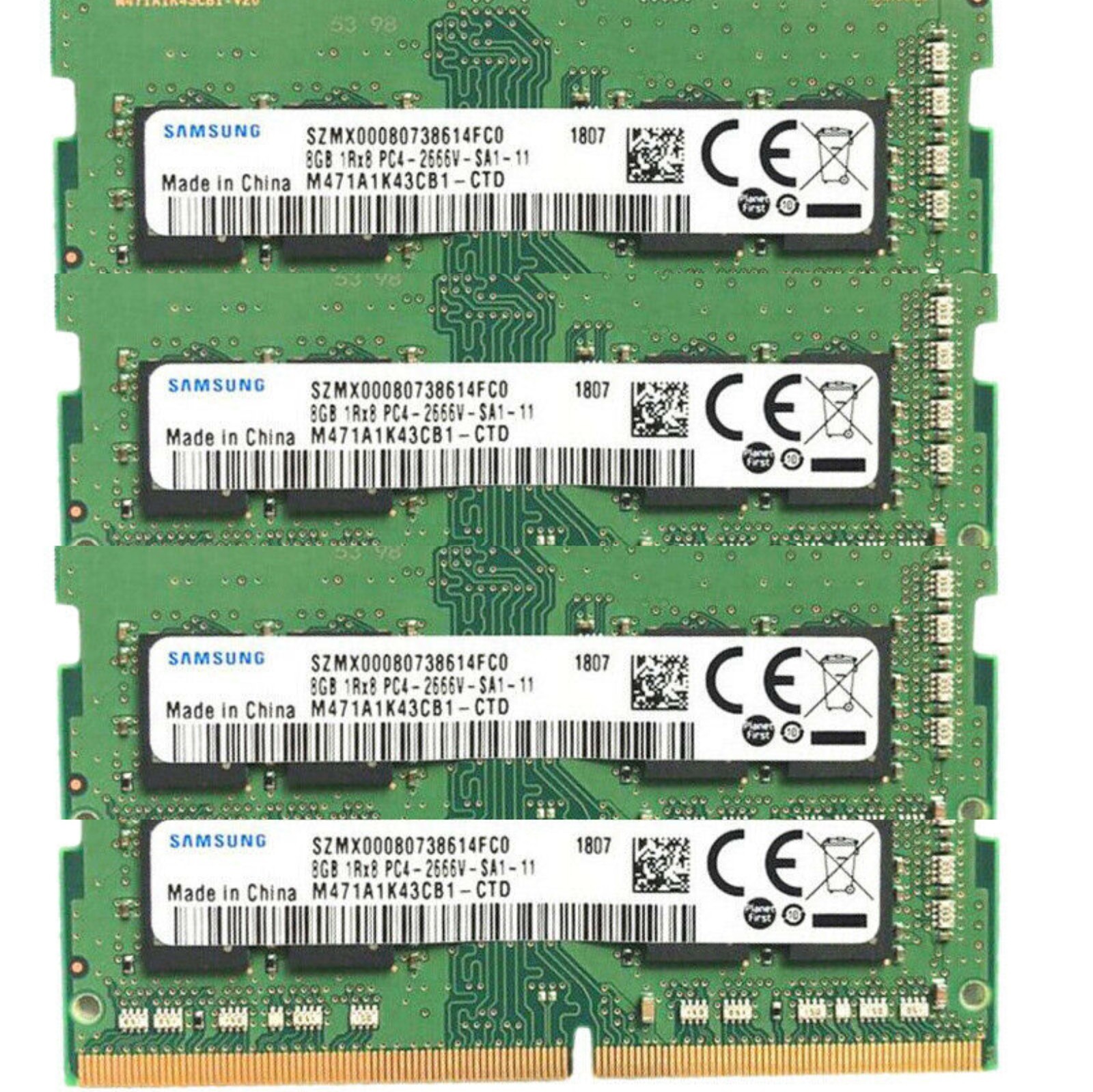 Samsung 32GB (4X 8GB) DDR4 2666MHZ PC4-21300 SODIMM Memory Ram