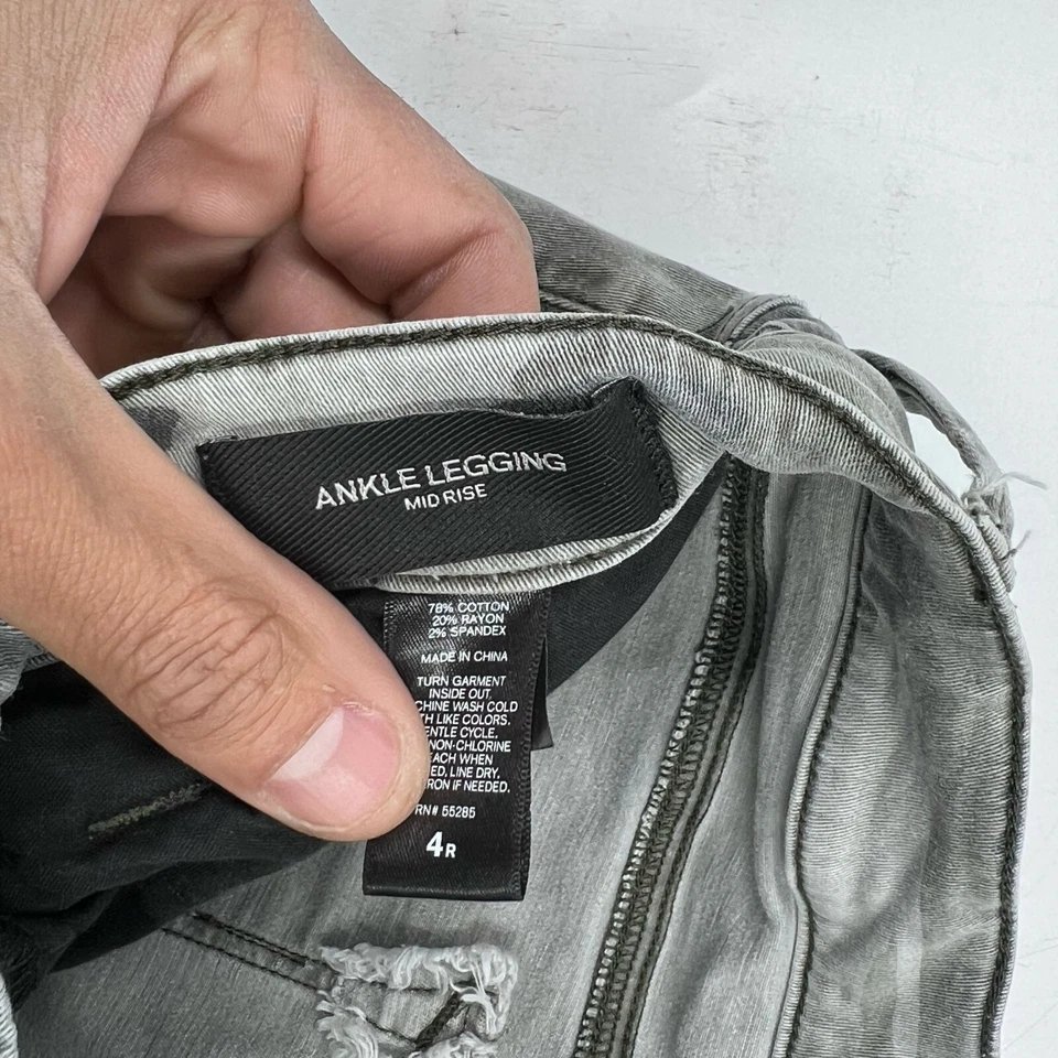 Pantalones Legging Express para Mujer al Tobillo 4 Gris Camuflaje Mezcla de Algodón Elastizados Ajustados Cremallera Foto 4 de 4