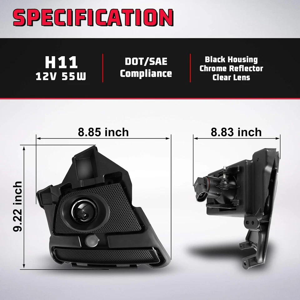 Proyector de parachoques transparente de luz antiniebla para kits de interruptores de lámparas Ford Mustang 2013-2014 Foto 4 de 4