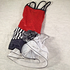 WEISSMAN'S DESIGNS FOR DANCE Girl Gymnastics LEOTARD Sz LC Black  Red Halloween