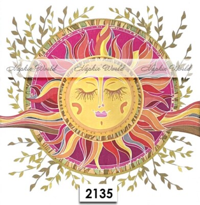 (2135) TWO Paper LUNCHEON Decoupage Art Craft Napkins - SUN SUNSHINE DESIGN