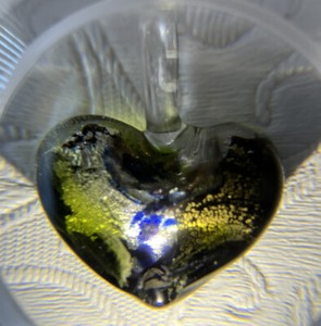 Murano Glass Heart Pendant Signed RS(Ross Simmons)
